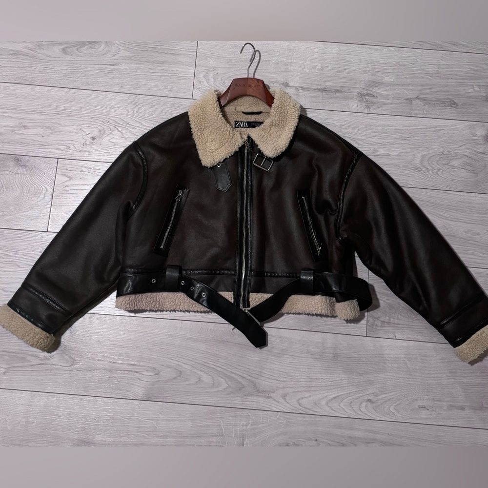 Zara Dark Brown Jacket with Cream Lining